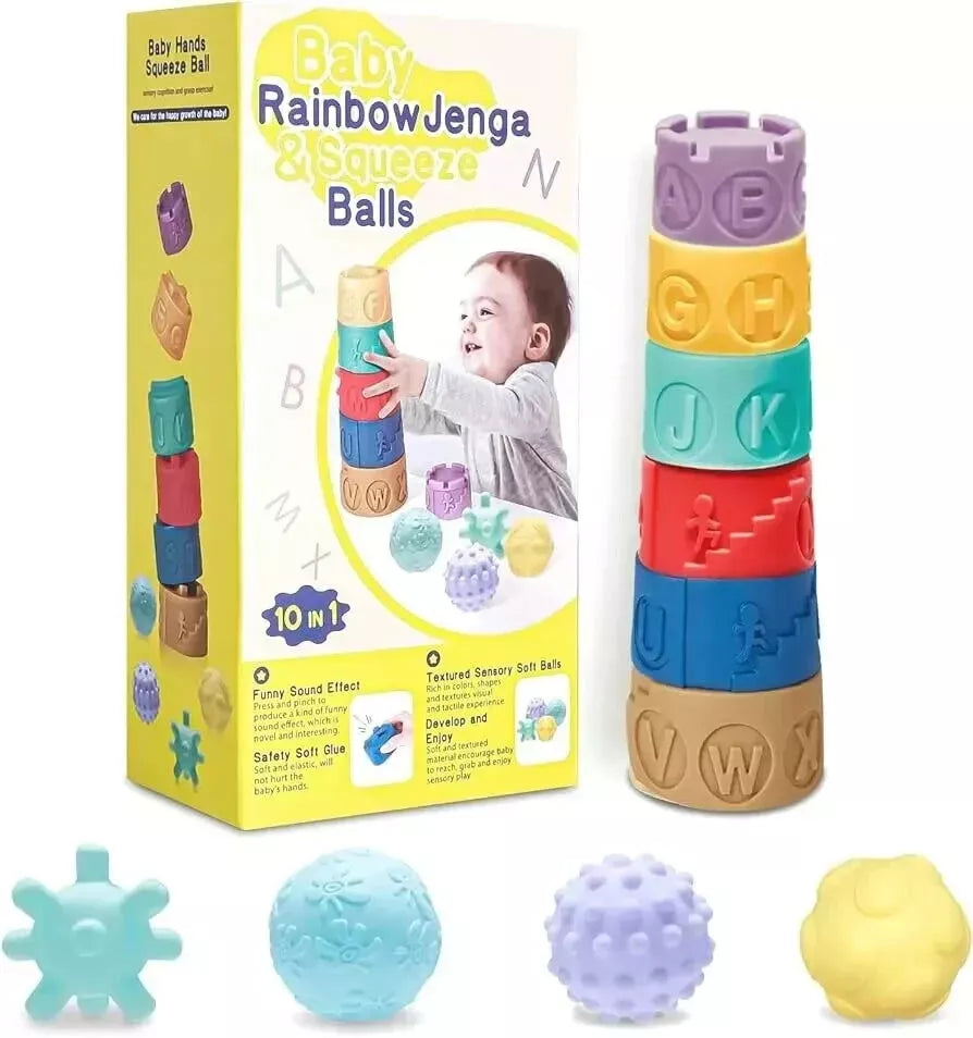 Baby Sensory Jenga with Silicone Balls