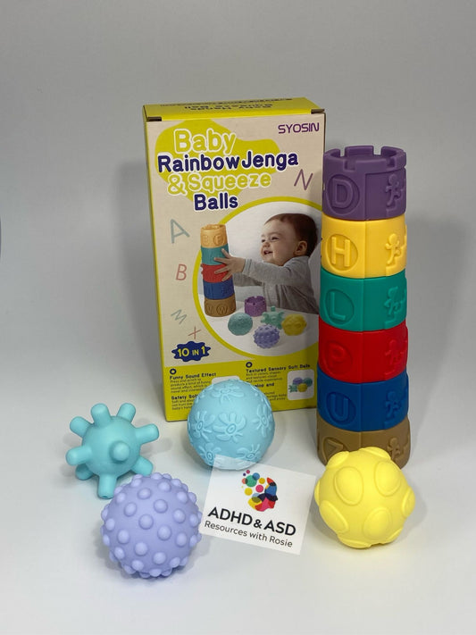 Baby Sensory Jenga with Silicone Balls