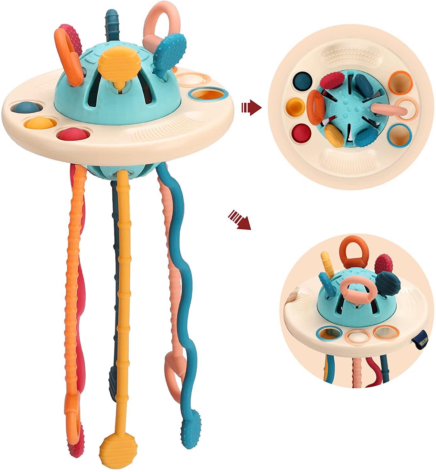 Space Ship Sensory Pull String Toy
