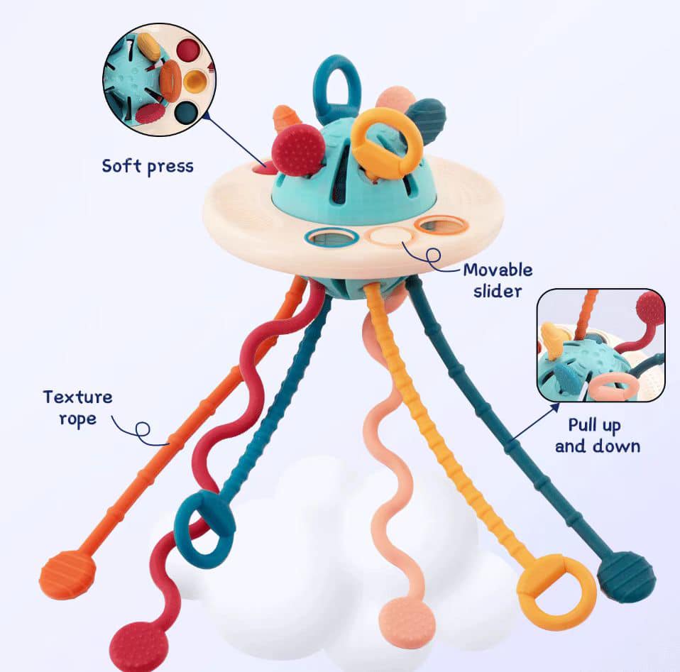 Space Ship Sensory Pull String Toy